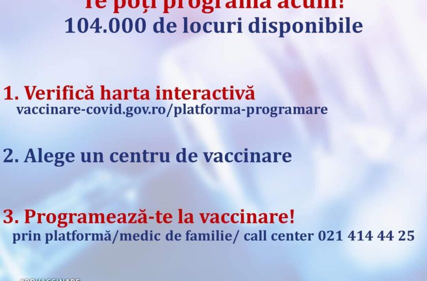  Din 16 aprilie te poți vaccina fără programare cu AstraZeneca!