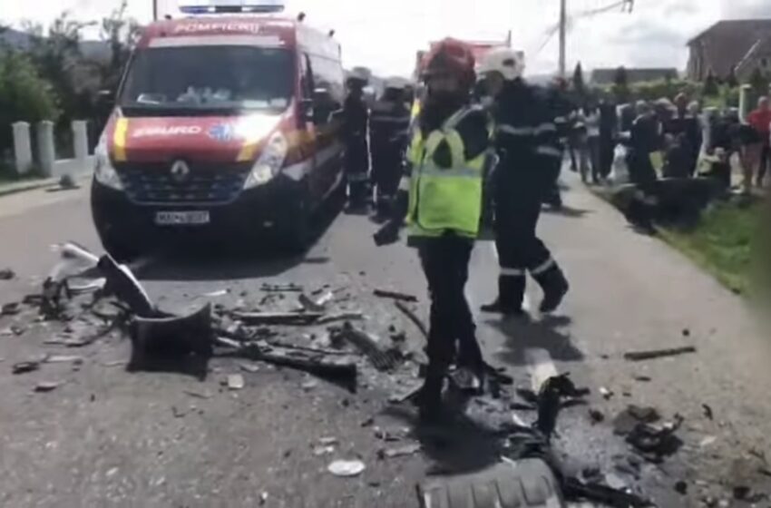  (VIDEO) Accident GRAV în localitatea Șieu-Măgheruș. Traficul este blocat