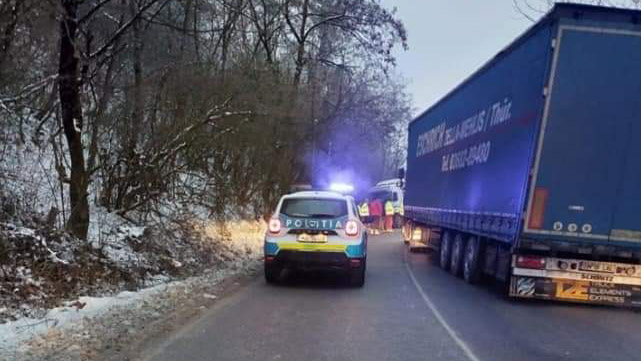  Accident între Beclean și Dej în localitatea Braniște. Două  camioane implicate!