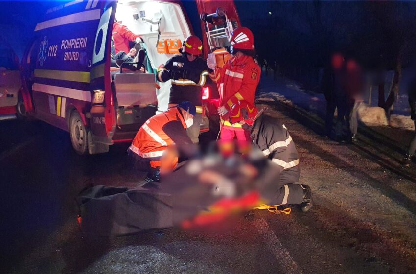  (FOTO/VIDEO) Accident rutier cu o victimă încarcerată în localitatea Beclenuț. Două persoane au ajuns în spital
