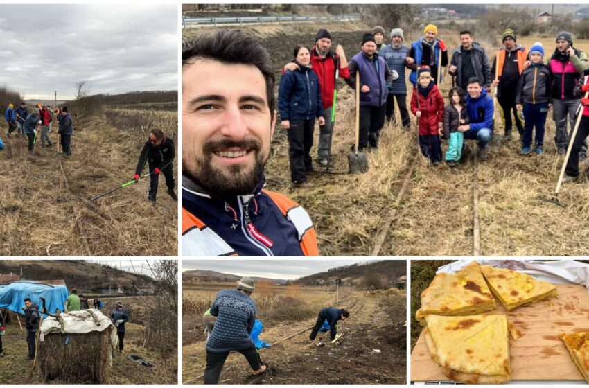  Teaca. Asociația Mocănița Transilvaniei împreună cu voluntarii, au curățat o parte din calea ferată, în acest weekend
