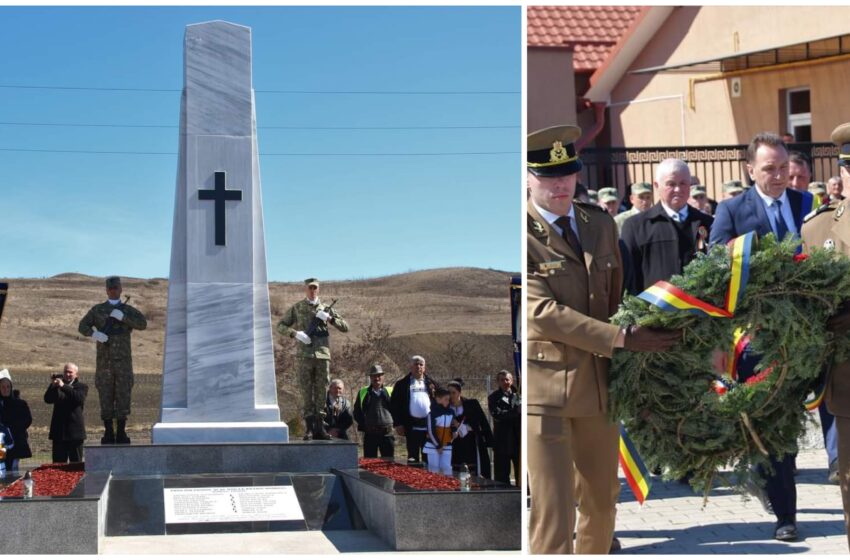  (FOTO) Ceremonie de dezvelire și sfințire a Monumentului Eroilor din localitatea Budeşti-Fânaţe, județul Bistrița-Năsăud