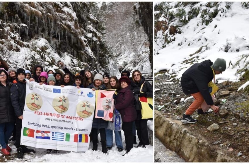  (FOTO) Administrația Parcului Național Munții Rodnei s-a alăturat proiectului ,,Curățăm România”. Elevi și profesori din cadrul Colegiului Național Petru Rareș Beclean, implicați în prima acțiune