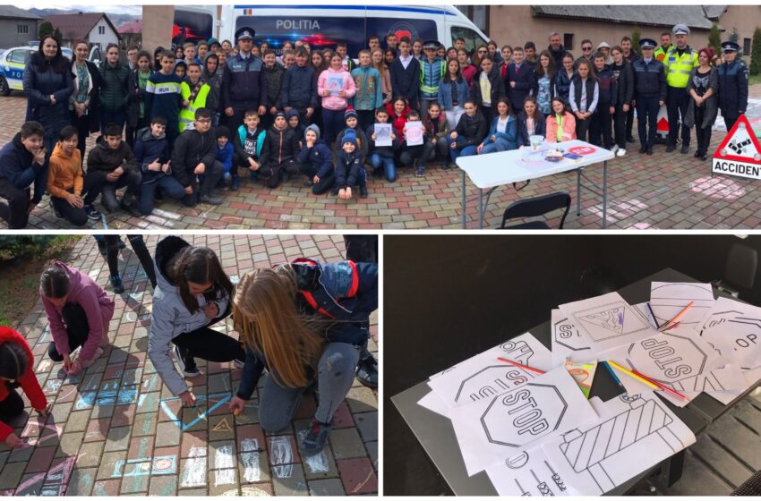  (FOTO) Educația rutieră, pe înțelesul elevilor de la Școala Gimnazială Tiha Bârgăului