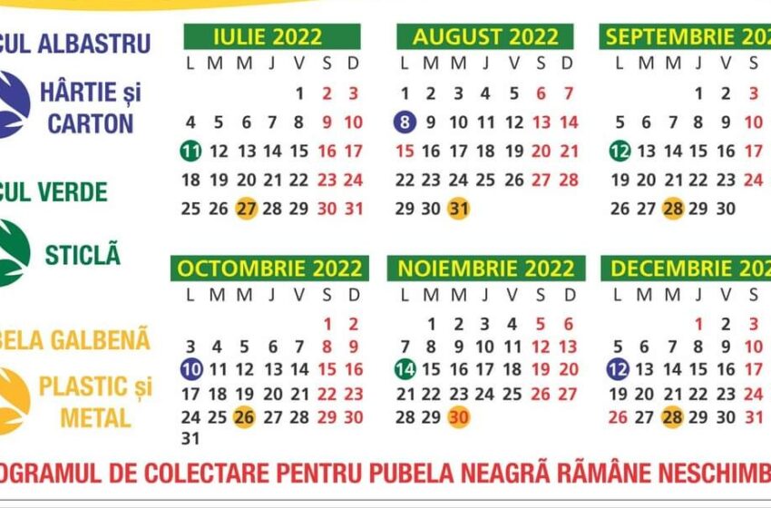 Calendare tipărite cu programul de colectare pentru cetățenii din zonele de case din tot județul Bistrița-Năsăud, urmează să fie distribuite