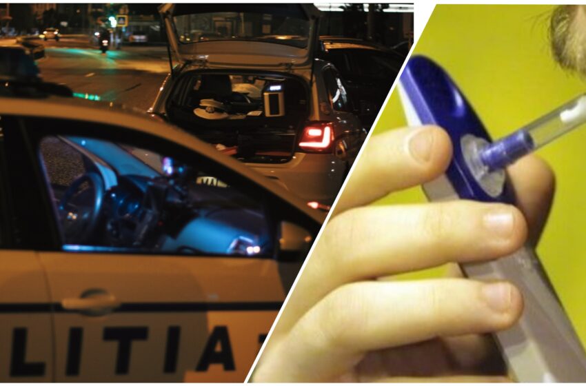  Un tânăr care consumase două tipuri de droguri, prins de polițiști la plimbare cu mașina, pe o stradă din Năsăud