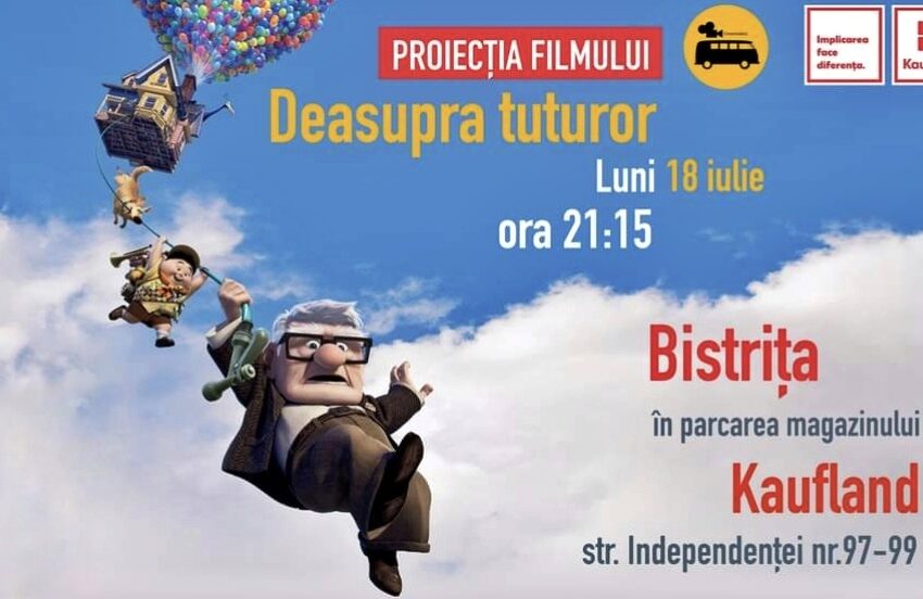  Ne vedem la film! Proiecția animației ,,Deasupra Tuturor” în parcarea magazinului Kaufland din Bistrița, strada Independenței
