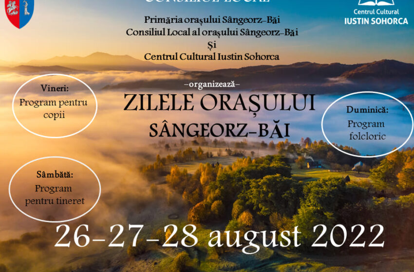  Zilele oraşului Sângeorz-Băi, în 26-28 august
