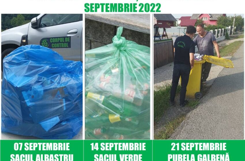  Programul de colectare a deșeurilor reciclabile pentru Municipiul Bistrița și localitățile componente in luna septembrie