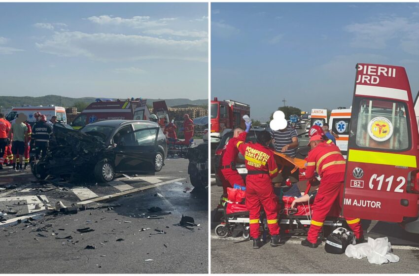  (FOTO/VIDEO) Mai multe mașini implicate într-un grav accident în Cociu. O persoană a decedat. A fost solicitat un elicopter SMURD