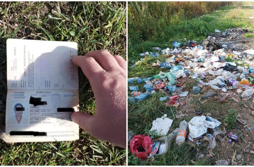  (FOTO) O femeie din Reteag amendată cu 10.000 de lei pentru că a aruncat gunoiul în natură. Un pașaport a dat-o de gol