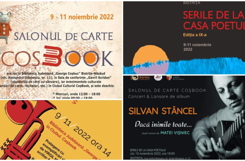  Salonul de Carte „CoșBook” & Serile de la Casa Poetului, în perioada 09-11 noiembrie. Consultă programul complet