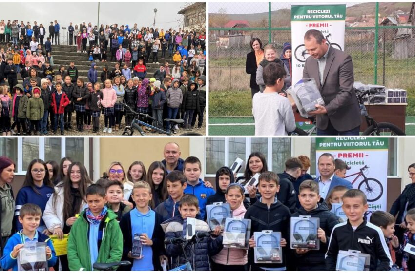  46 de tone de deșeuri reciclabile adunate de copiii din 10 școli din județul Bistrița-Năsăud
