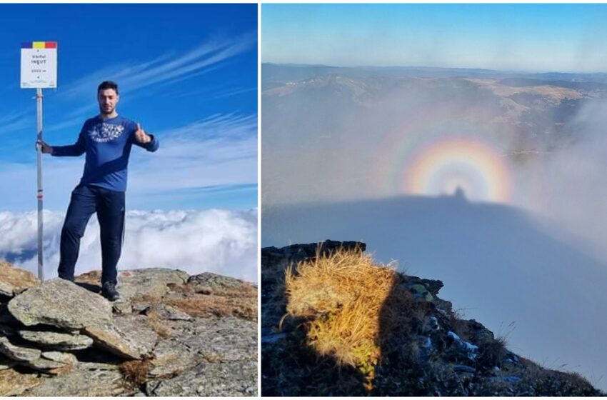  (VIDEO) Povestea din spatele fotografiei spectaculoase cu fenomenul Gloria, din Munții Rodnei. Geo Moldovan: ,,Oriunde mă duceam ,,curcubeul”, așa i-am zis inițial, mă încadra în mijlocul lui”