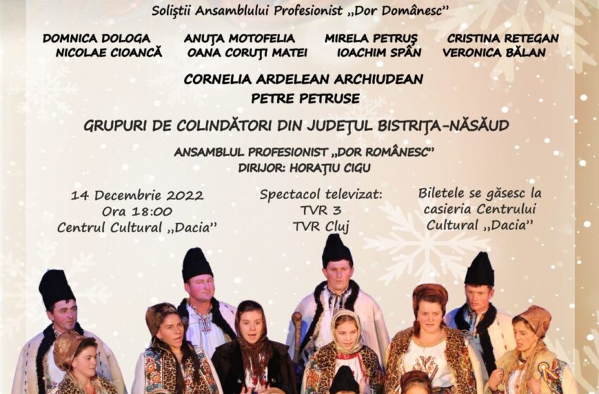  Colinde si cântece străbune, miercuri, la Centrul Cultural Dacia din Bistrița