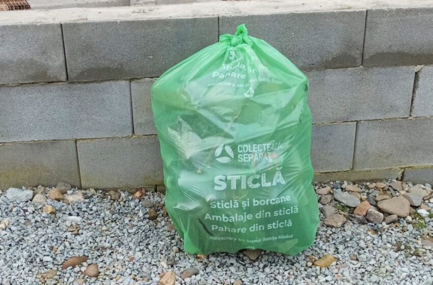  Miercuri, 15 martie, în municipiul Bistrița și în localitățile componente se colectează sacul verde pentru deșeurile reciclabile din sticlă