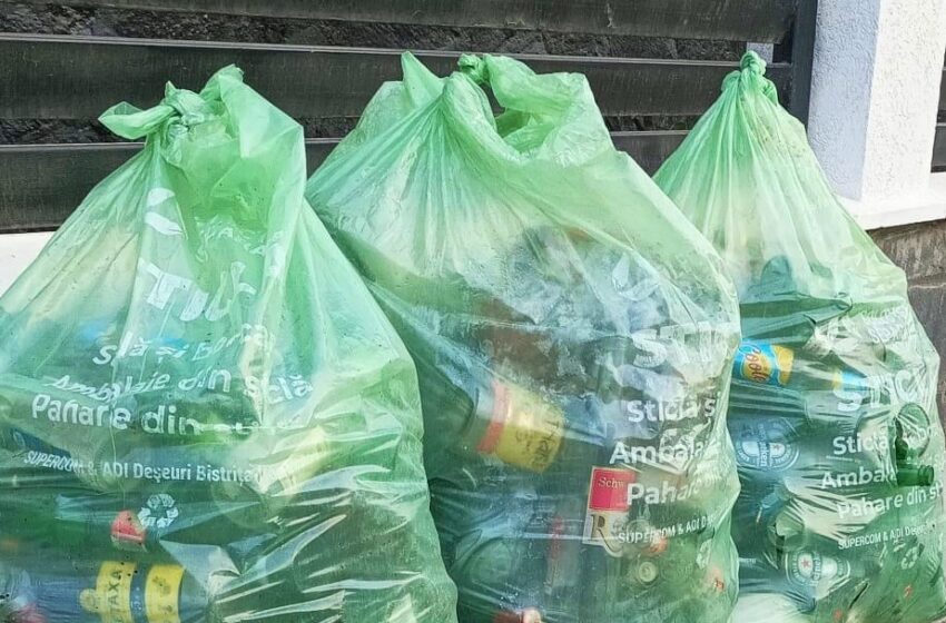  Miercuri, 10 mai, în Bistrița și în localitățile componente se colectează sacul verde pentru deșeurile reciclabile din sticlă