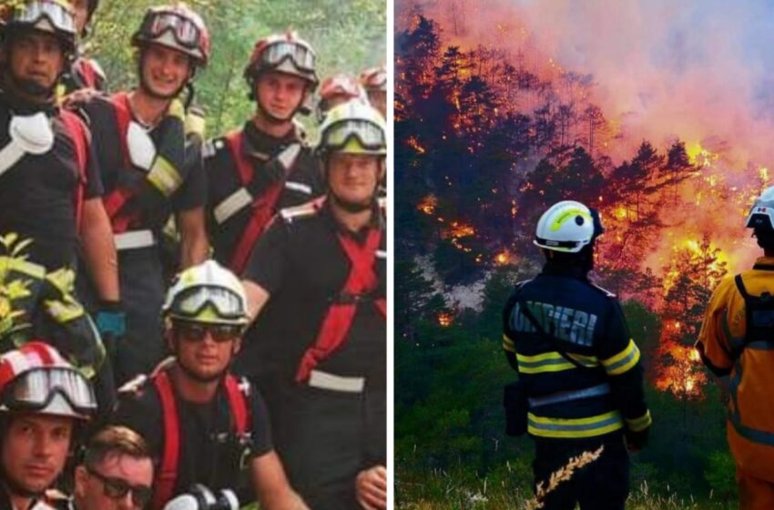  Cinci pompieri bistrițeni intervin în Franța pentru stingerea de incendii. FOTO