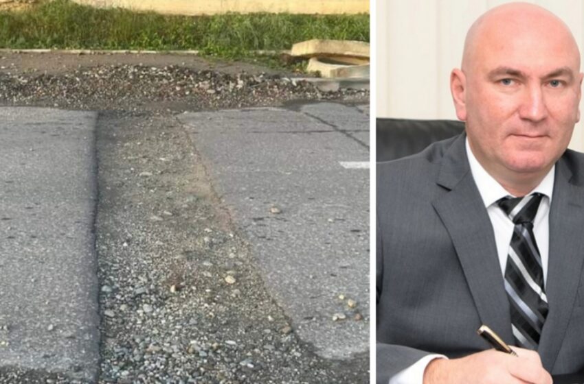  Gabriel Lazany acuză neasfaltarea șanțului creat pe strada Ghinzii. FOTO/VIDEO