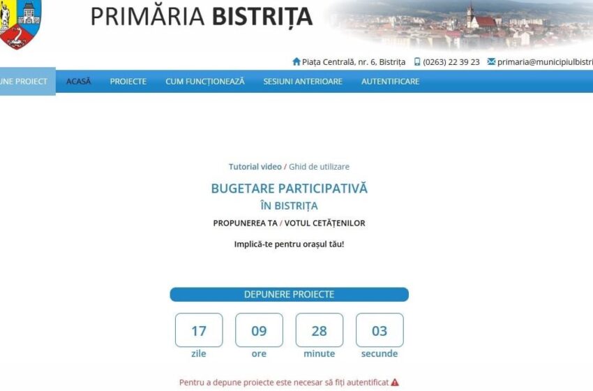  Bugetare participativă – termen limită de depunere a proiectelor, 1 octombrie 2023