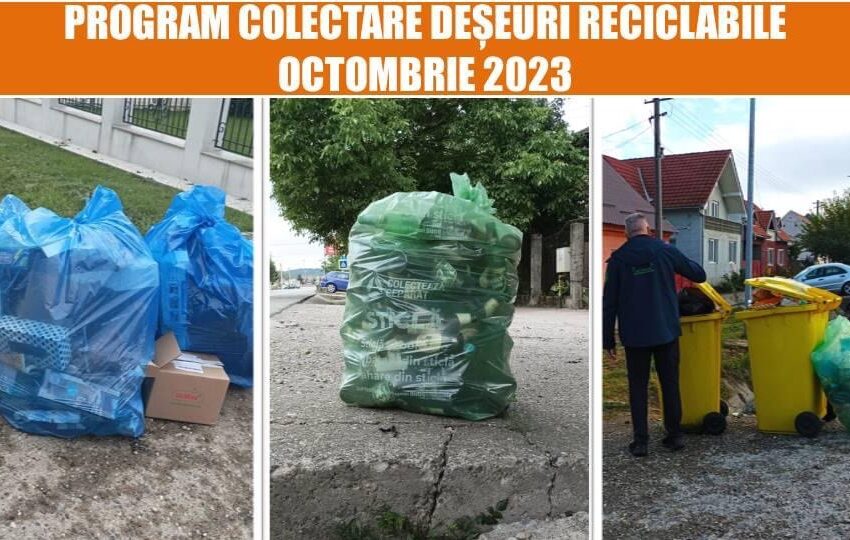  Programul de colectare a deșeurilor reciclabile în luna octombrie în Bistrița și localitățile componente