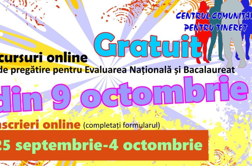  Au început înscrierile la cursurile gratuite Cetin de pregătire pentru Evaluarea Națională și Bacalaureat