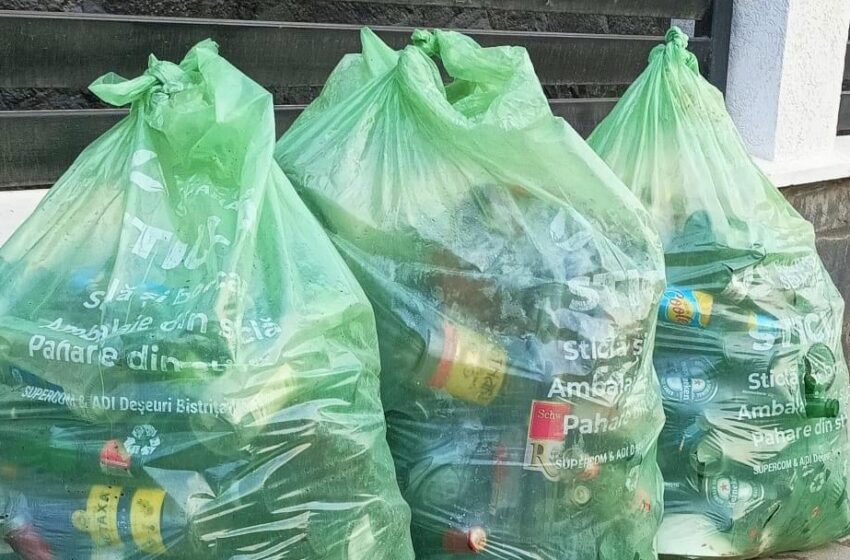  Sacul verde pentru deșeurile reciclabile din sticlă se colectează miercuri 13 SEPTEMBRIE în Bistrița și localitățile componente