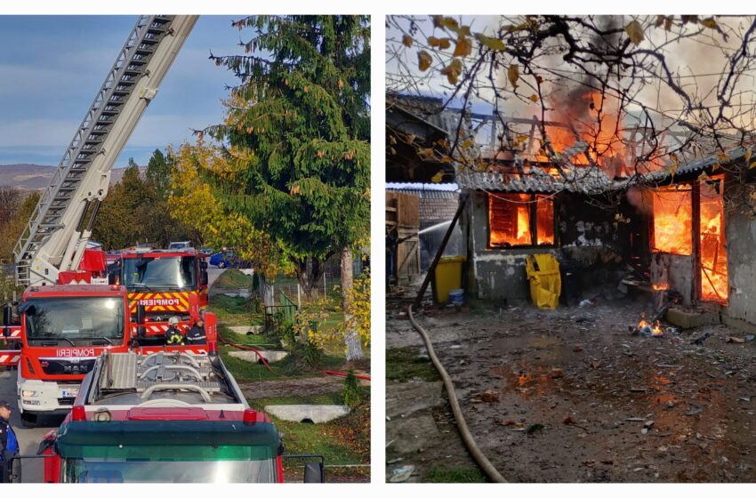  Incendiu devastator la Dorolea cauzat de explozia unei butelii! FOTO