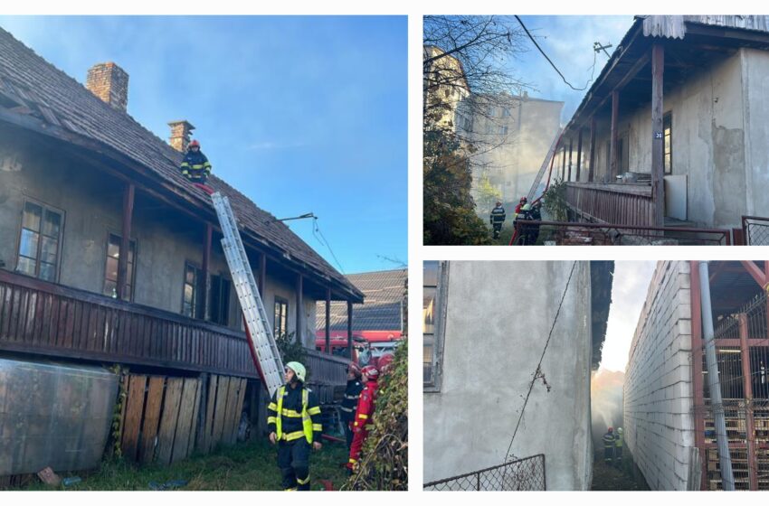  Incendiu la o casă de locuit în Năsăud. FOTO