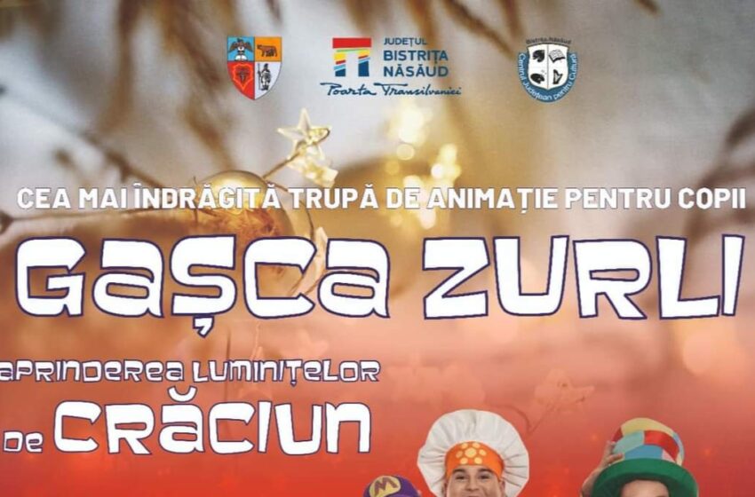  Spectacol cu Gașca Zurli pe 25 noiembrie când se aprind luminițele în fața Consiliului Județean