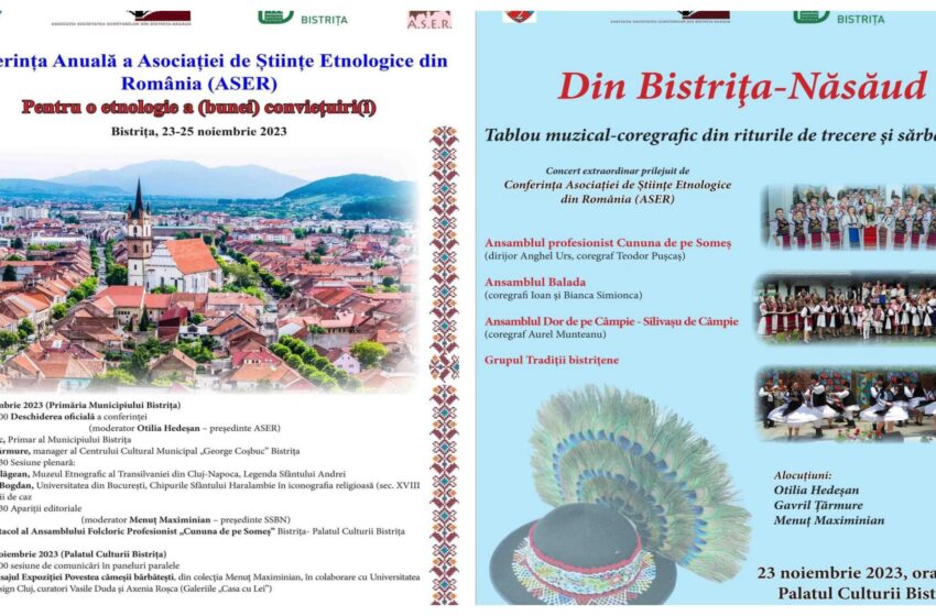  Bistriţa va găzdui specialiştii din domeniul etnologiei ce fac parte din Asociaţia de Ştiinţe Etnologice din România, forum profesionist precum Uniunea Scriitorilor din România sau Uniunea Artiştilor Plastici