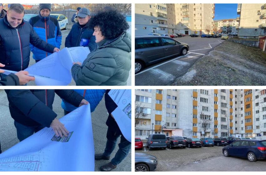  Ioan Turc, în vizită la primele 3 locații din Bistrița, unde vor fi amenajate parcări etajate. FOTO