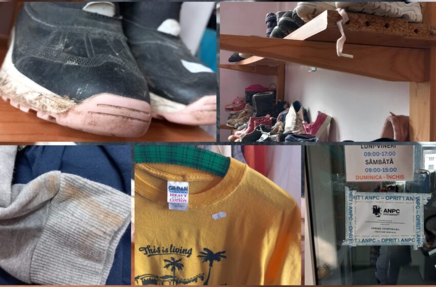  Magazine cu  produse second-hand, închise de Protecția Consumatorului la Sângeorz Băi. FOTO/VIDEO