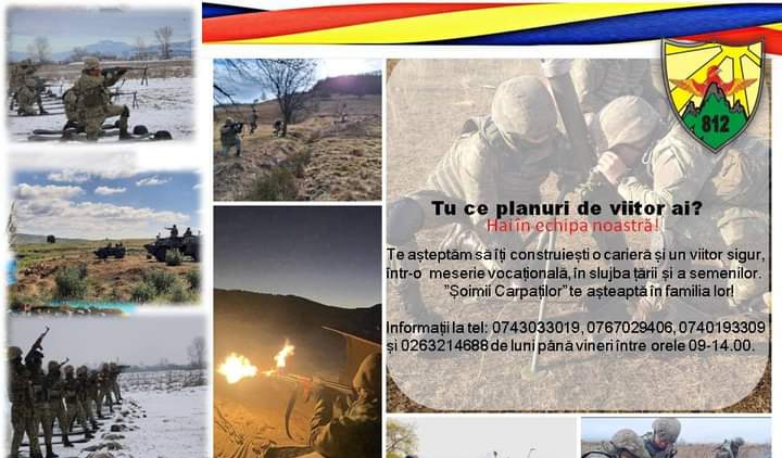  Batalionul 812 Infanterie „Bistrița” recrutează soldați gradați profesioniști