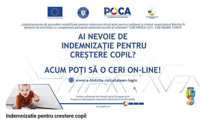  Află cum poți solicita on-line indemnizația pentru creșterea copilului de la Primăria Bistrița. VIDEO