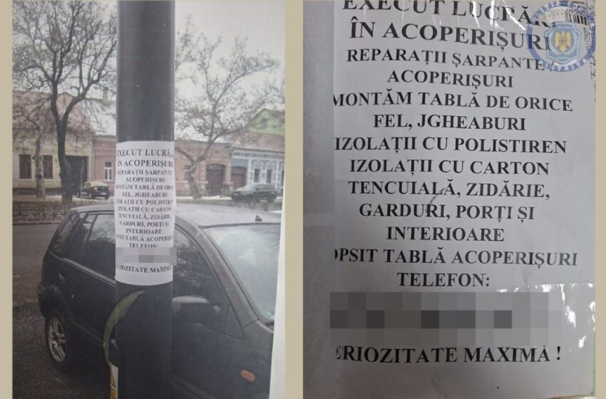  Poliţia locală a dat amenzi pentru afișe amplasate ilegal pe stâlpii de iluminat public din Bistrița