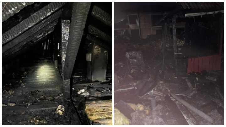  Incendiu la casă din localitatea Șanț! Au ars acoperișul și anexele alăturate. FOTO