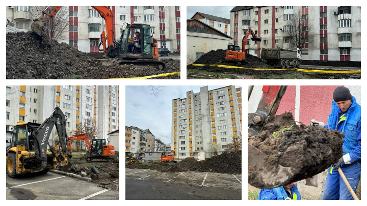  Au început lucrările pentru parcarea de pe strada Năsăudului/Aleea Heniu. FOTO