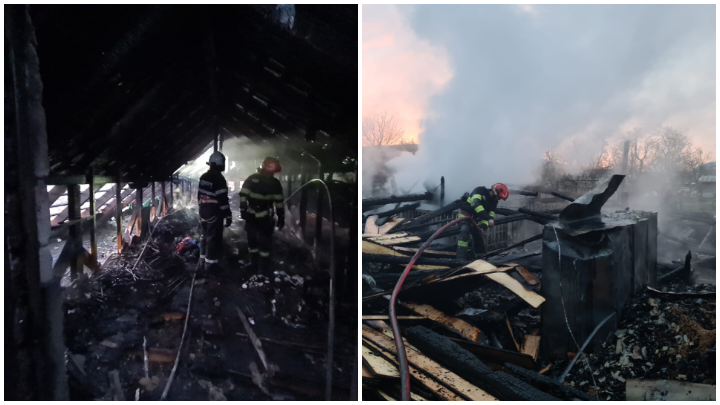  INCENDIU DEVASTATOR azi noapte la o casă de locuit din Arcalia.FOTO/VIDEO