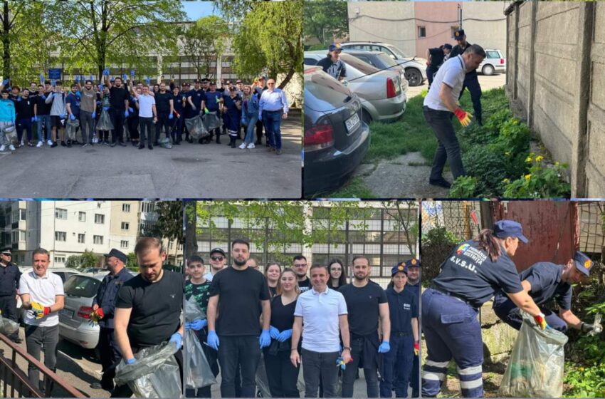  La Bistrița s-a continuat și astăzi acțiunea de ecologizare a orașului. FOTO