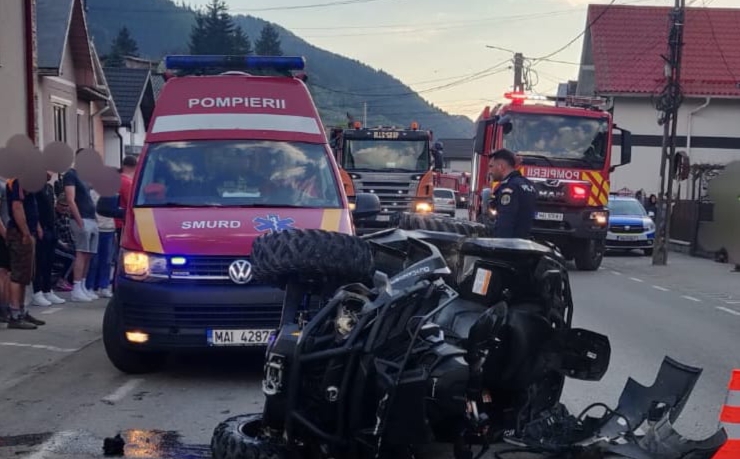  Accident rutier la Maieru! Șoferul unui ATV a ajuns la spital cu răni multiple
