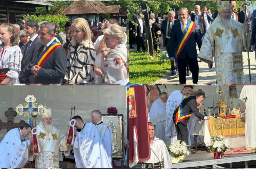  Primarul Ioan Turc prezent la Slujba de resfințire a bisericuței de lemn de la Muzeul Județean. FOTO