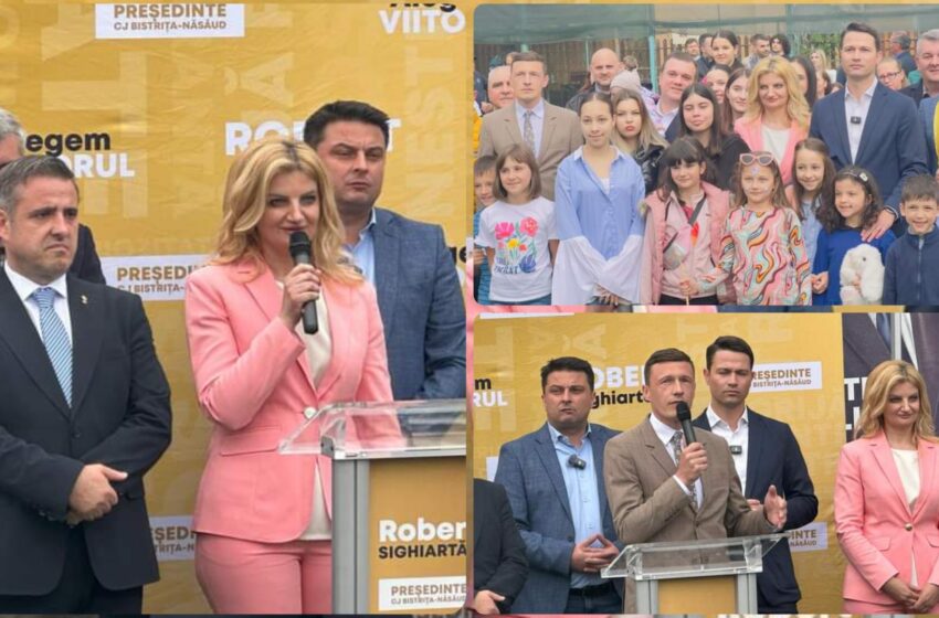  Diana Morar susține candidatura lui Cristian Cârlig pentru Primăria orașului Beclean. FOTO