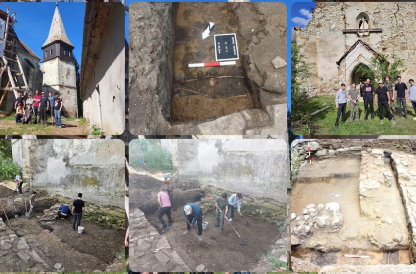  S-au încheiat cercetările arheologice preventive la fosta biserică Evanghelică din Vermeș, comuna Lechința. FOTO