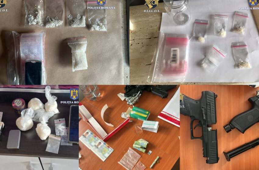  12 percheziții pentru trafic de droguri și efectuarea de operațiuni cu produse psihoactive