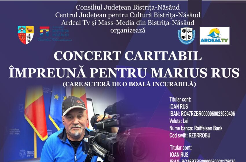  Concert caritabil ÎMPREUNĂ PENTRU MARIUS RUS!