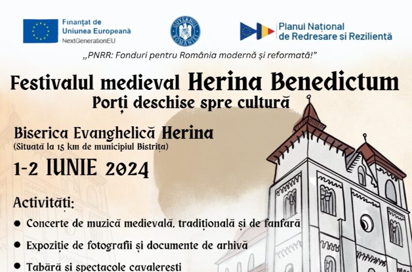  Festivalul medieval Herina Benedictum, 1 – 2 iunie 2024 – o fascinantă călătorie pe un tărâm prea puțin cunoscut