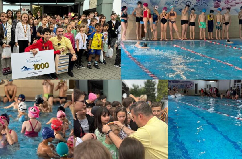  Elevul cu numărul 1000 la „Școală de înot” premiat de Primăria Bistrița. FOTO/VIDEO