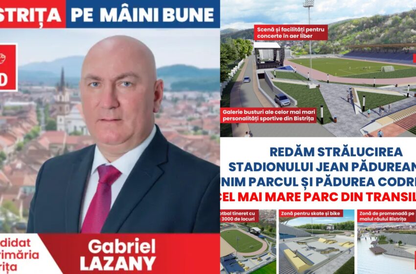  Gabriel Lazany propune transformarea Zonei Stadionului Jean Pădureanu, a Parcului și Pădurii Codrișor în cel mai mare parc dinTransilvania.