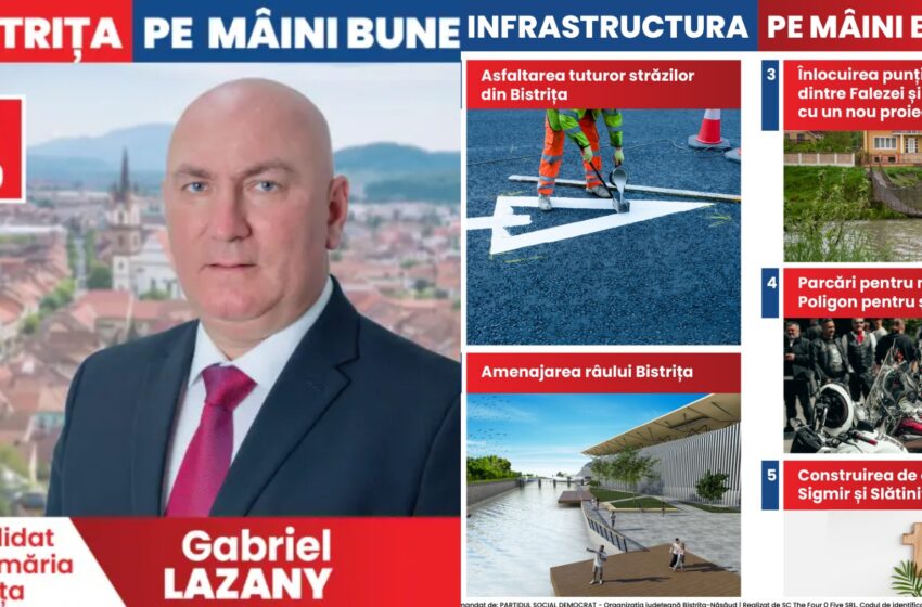  Gabriel Lazany va moderniza infrastructura din Bistrița sub sloganul „Infrastructura pe Mâini Bune”